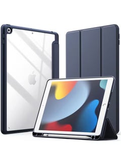 LCYLJGY Case for iPad 10.2-Inch (9th/8th/7th Generation 2021/2020/2019) with Pencil Holder Clear Transparent Back Shell Slim Stand Shockproof Tablet Cover Auto Wake/Sleep  - Image 1