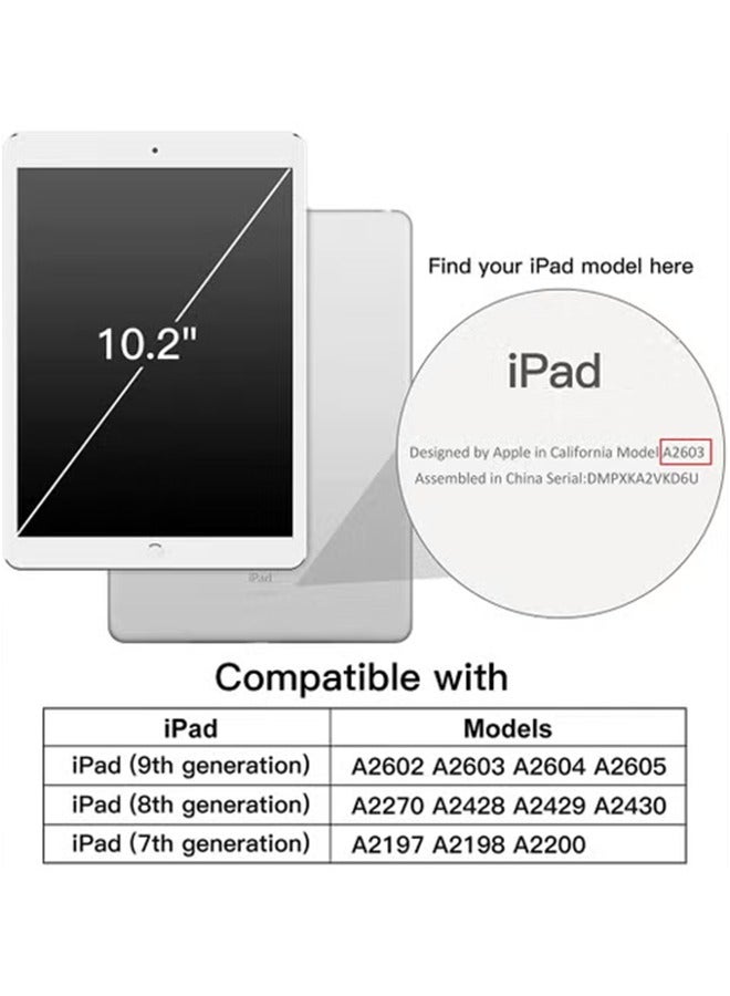 LCYLJGY Case for iPad 10.2-Inch (9th/8th/7th Generation 2021/2020/2019) with Pencil Holder Clear Transparent Back Shell Slim Stand Shockproof Tablet Cover Auto Wake/Sleep - Image 2