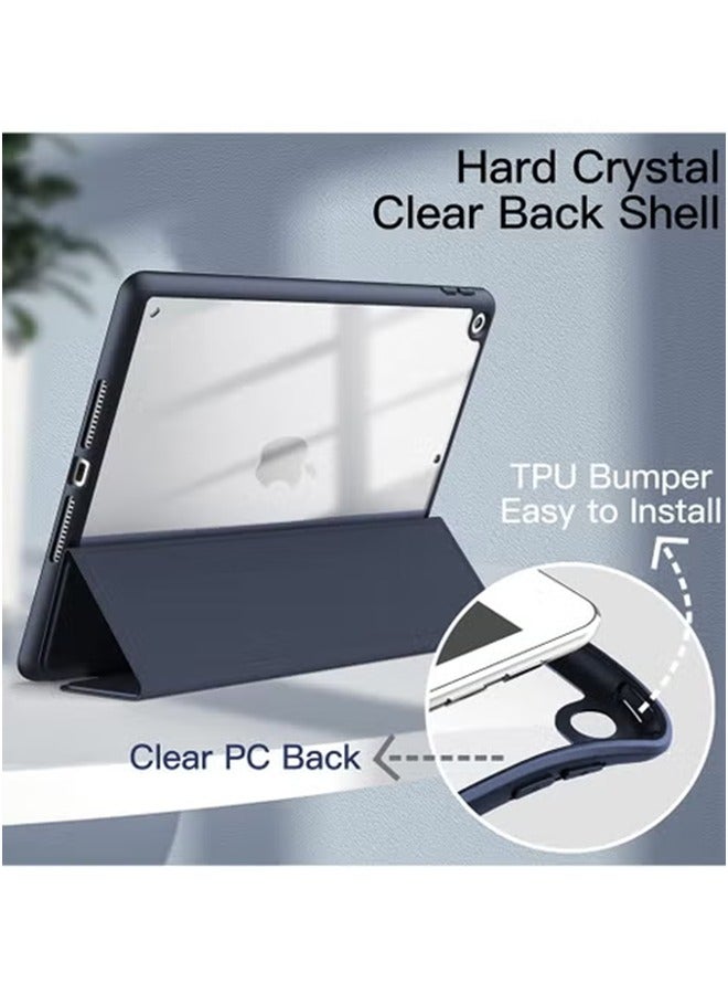 LCYLJGY Case for iPad 10.2-Inch (9th/8th/7th Generation 2021/2020/2019) with Pencil Holder Clear Transparent Back Shell Slim Stand Shockproof Tablet Cover Auto Wake/Sleep - Image 3