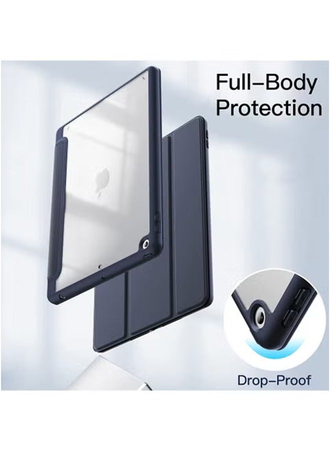 LCYLJGY Case for iPad 10.2-Inch (9th/8th/7th Generation 2021/2020/2019) with Pencil Holder Clear Transparent Back Shell Slim Stand Shockproof Tablet Cover Auto Wake/Sleep - Image 4