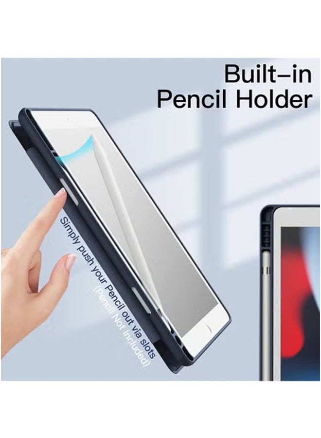 LCYLJGY Case for iPad 10.2-Inch (9th/8th/7th Generation 2021/2020/2019) with Pencil Holder Clear Transparent Back Shell Slim Stand Shockproof Tablet Cover Auto Wake/Sleep - Image 5