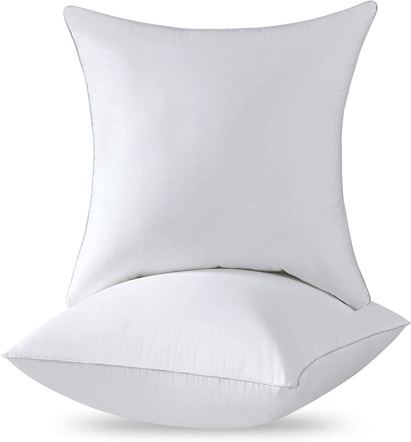 Qeils 18 x 18 Pillow Inserts Set of 2 White Throw Pillow Inserts with Soft Polyester Cover - Rectangle Square Interior Sofa Pillow Inserts Decorative Pillow Insert White Couch Pillow - Image 4