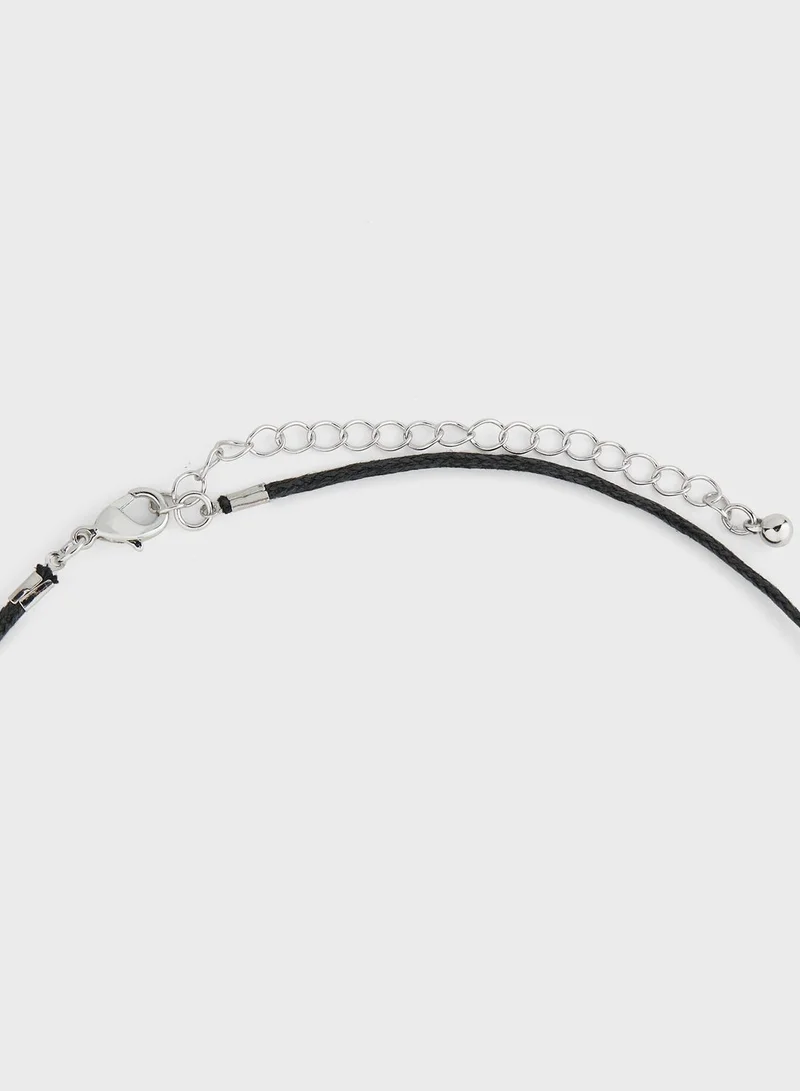 Seventy Five Peace Pendant Cord Necklace