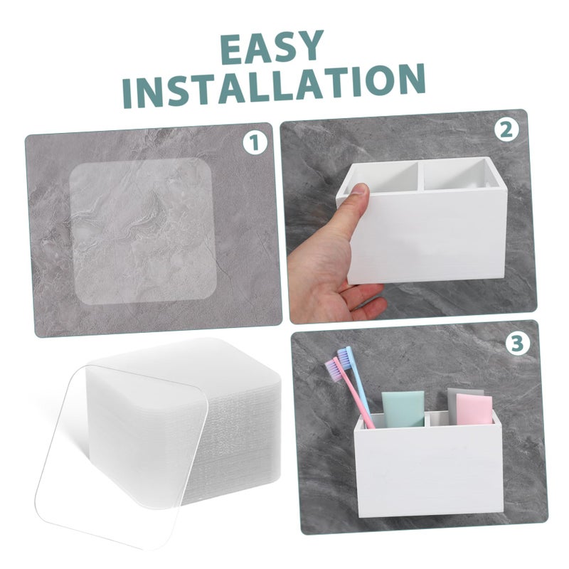 Double Sided Mounting Tape 40Pcs Removable Transparent Adhesive Squares For Wall - Image 4