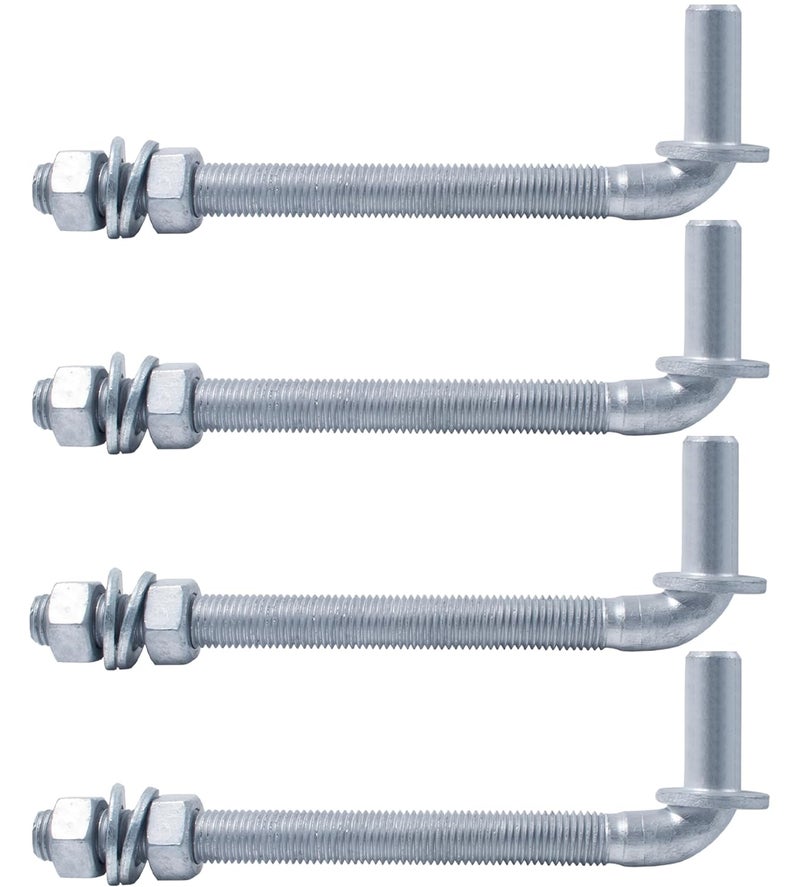 Firofend J-Bolt Gate Hinge, Hot-dip Galvanized J Bolt with 5/8" Gate Hinge. Farm Gate Hinges for Chain Link Fence Mostly Used in Frams, Back Yard, Frence Etc. Include Nut Washer (8"(4PCS)) - Image 1