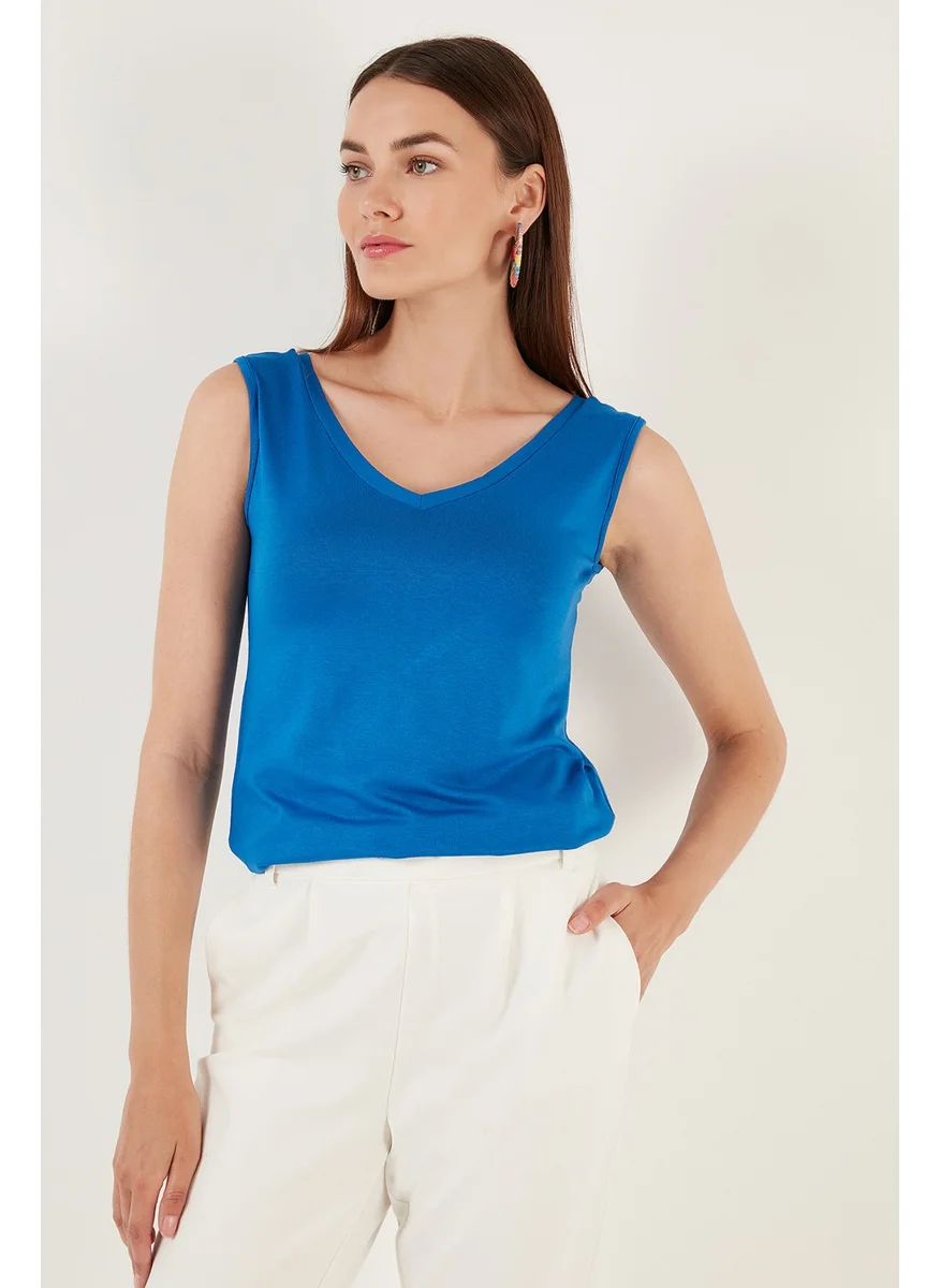 ليلا V-Neck Thick Strap Women's Blouse 5864384