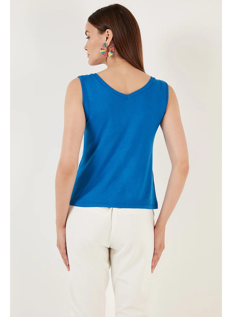 ليلا V-Neck Thick Strap Women's Blouse 5864384