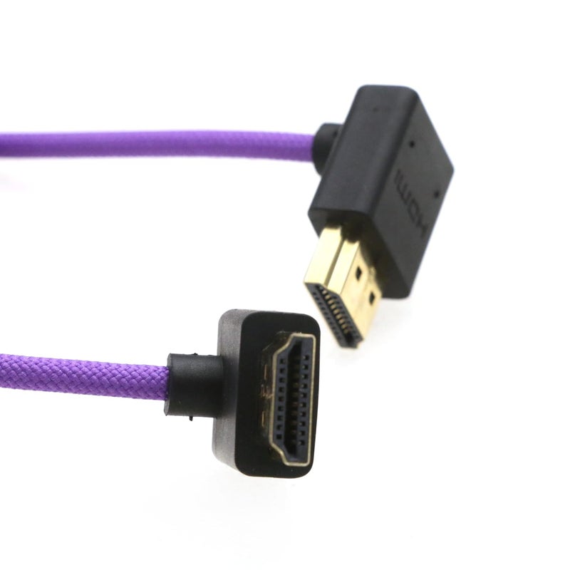 اس زد ار ام سي سي كابل 8K HDMI إلى HDMI بزاوية علوية وسفلية ��ائق السرعة ملفوف مضفر للكاميرا Z Cam E2 Sony FX6 FX9 Canon EOS C70 C300 Portkeys BM5 Atomos Ninjav V Shogun Monitor - Image 5