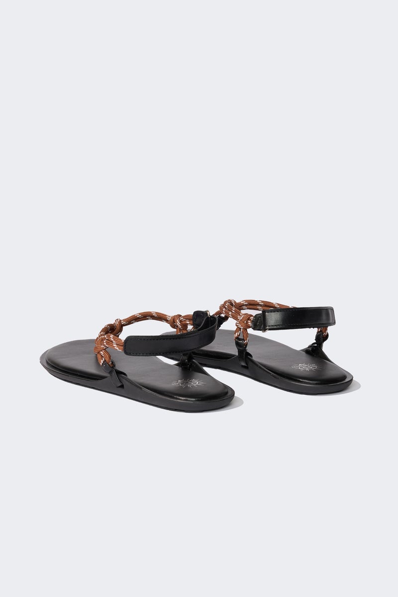 DeFacto Brown Woman Woman Flat Sole Faux Leather Sandals Casual - Image 3
