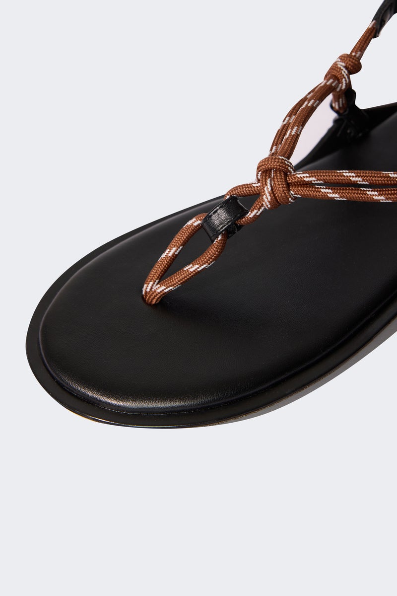 DeFacto Brown Woman Woman Flat Sole Faux Leather Sandals Casual - Image 5