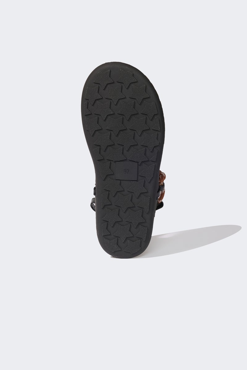 DeFacto Brown Woman Woman Flat Sole Faux Leather Sandals Casual - Image 4