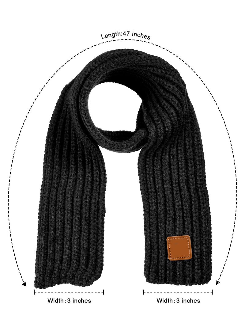 SATINIOR 6 Pcs Warm Kids Winter Knit Scarves Child Warm Scarf Neck Warmer for Toddlers Boys Girls(Warm Color) - Image 3
