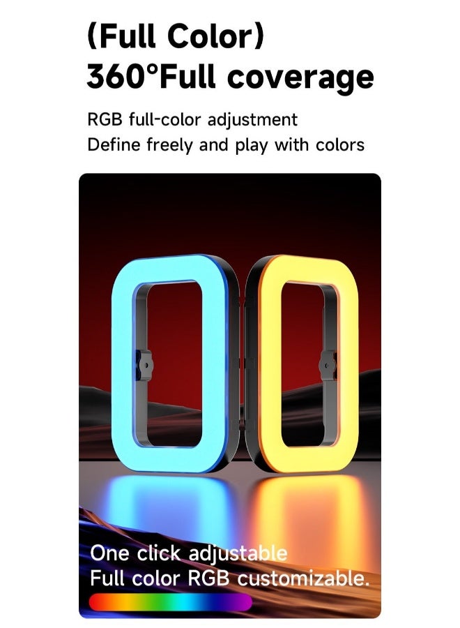 لوحة إضاءة فيديو RGB، إضاءة مساعدة محمولة احترافية ببطارية سعة 8000 مللي أمبير في الساعة، ذات قدرة عالية، ومزودة بتصميم تبريد نشط، و48 وضعًا سينمائيًا LED، وتحكم عبر بلوتوث دون الحاجة إلى تطبيق، ودرجة حرارة لونية ثنائية قابلة للتعديل من 2500 كلفن إلى 8500 كلفن، ودقة لونية CRI أكثر من 95، لإضاءة استوديو، وثلاثة مثبتات باردة، مع مسامير 1/4 بوصة، مناسبة للهاتف الذكي، والكاميرا، وبث مباشر على تيك توك، وتسجيل فيديو على يوتيوب، وتصوير ماكياج - Image 4