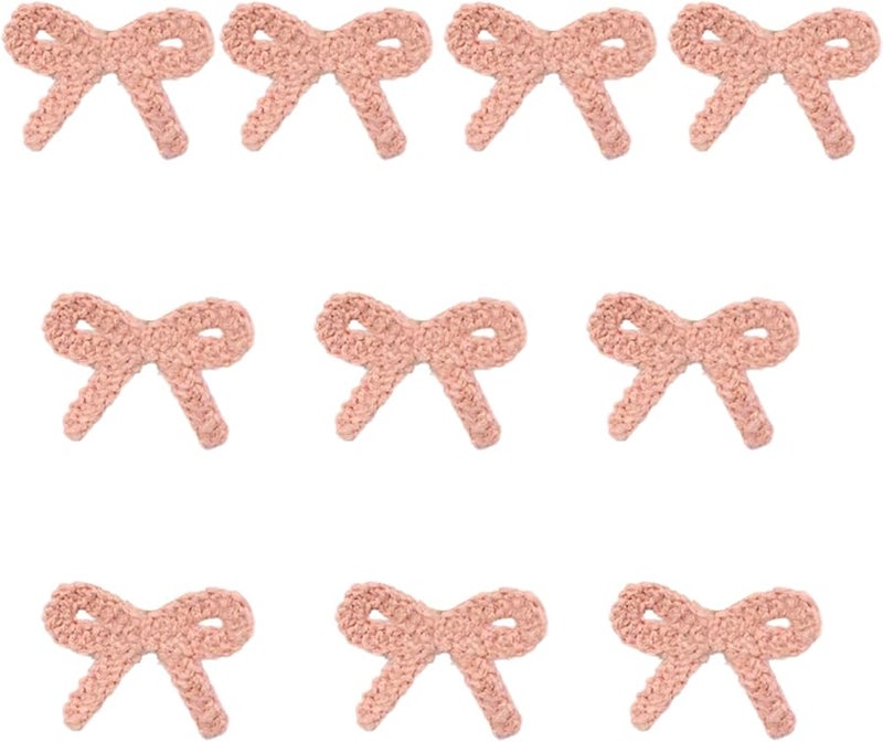 شرائط وردية مطرزة على شكل عقدة تطريزية لتطبيقها على الملابس والسترات 10 قطعة - Image 1