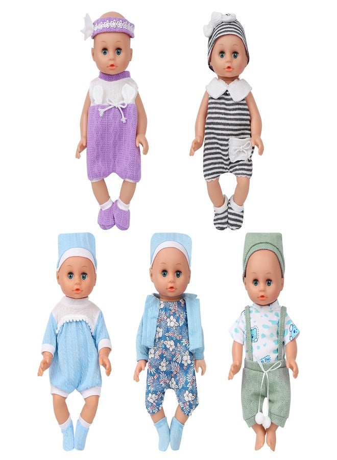ARTST Baby Doll Clothes,12 inch Doll Clothing for Baby Alive, 5 Set Knitted Outfit Accessories for 10-12 inch Girls Boys - Image 2