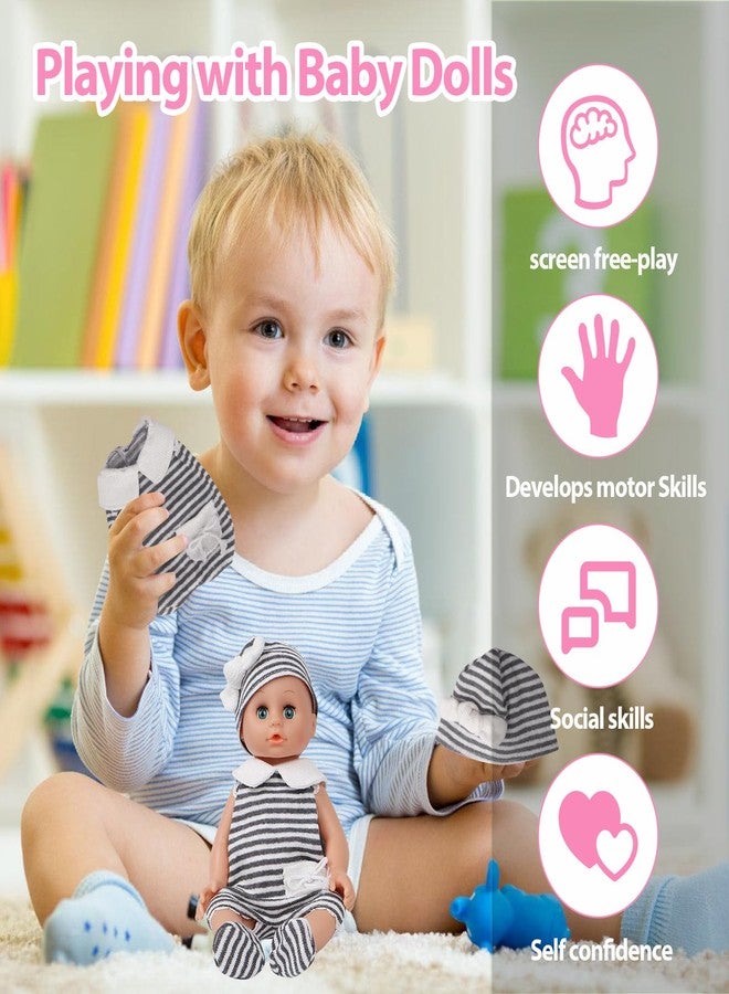 ARTST Baby Doll Clothes,12 inch Doll Clothing for Baby Alive, 5 Set Knitted Outfit Accessories for 10-12 inch Girls Boys - Image 4
