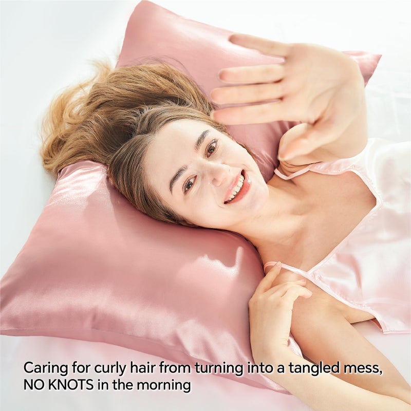 BEDELITE Satin Pillowcase with Zipper  Rose Pink King Size Pillow Cases Set of 2  Super Soft and Cooling Similar to Silk Pillow Cases  Gift for Women Men(20x40 Inches) - Image 4