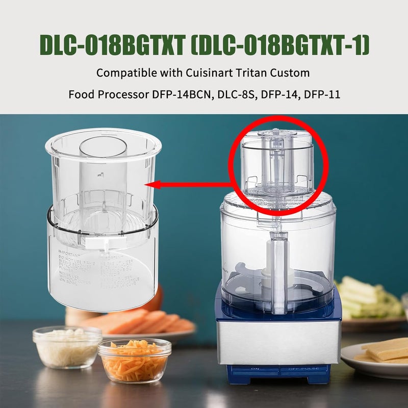 Vsttar DLC-018BGTXT (DLC-018BGTXT-1) Large Pusher and Sleeve Assembly Fit for Food Processors, Compatible with Cuisinart Tritan Custom Food Processor DFP-11, DLC-8S, DLC-8SY, DFP-11 Deluxe 11,DLC -5,DLC-7FPC - Image 3