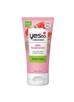 Yes To Watermelon Daily Facial Scrub Invigorating And Exfoliating Cleanser That Melts Away Make Up Lightly Hydrates With Antioxidants And Vitamin C Natural Vegan & Cruelty Free 4 Oz  - Image 1