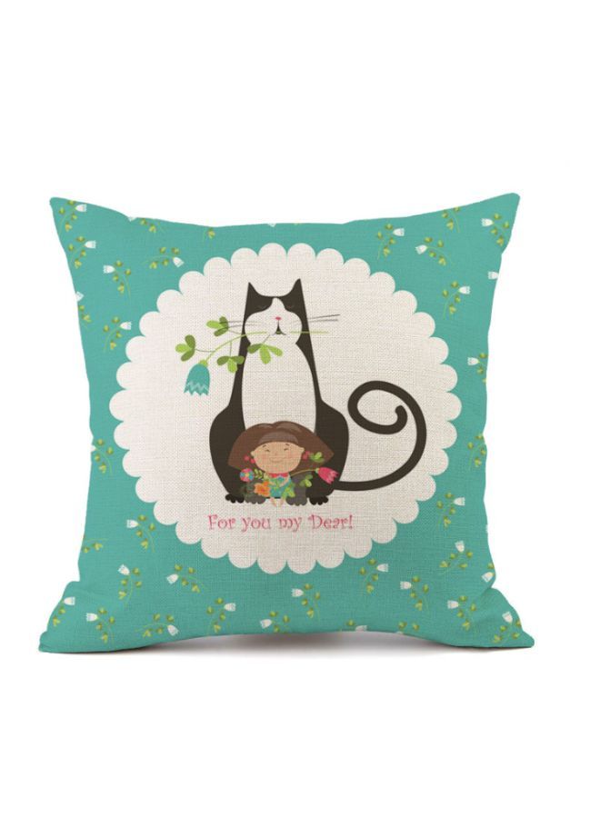 NIBEMINENT Animal Printed Cushion Cover Green/Black/White 45x45cm