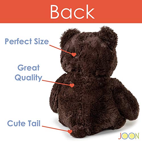 Joon Big Teddy Bear - Fluffy Fur, Ribbon & Bow Signature Footprints- Huggable & Lovable Joy, Ideal Gift for Baby Showers, Loved Ones, Perfect Big Cuddly Plush Toy Companion, 28 Inches, Dark Brown - Image 3