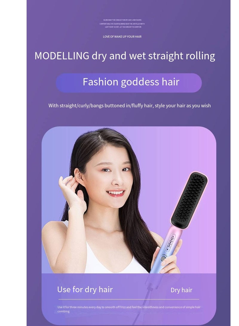 general Mini Ionic Straightening Comb – Travel-Friendly Straightener & Curler for Men/Women, Dual-Use Hair Styling Tool - Image 2