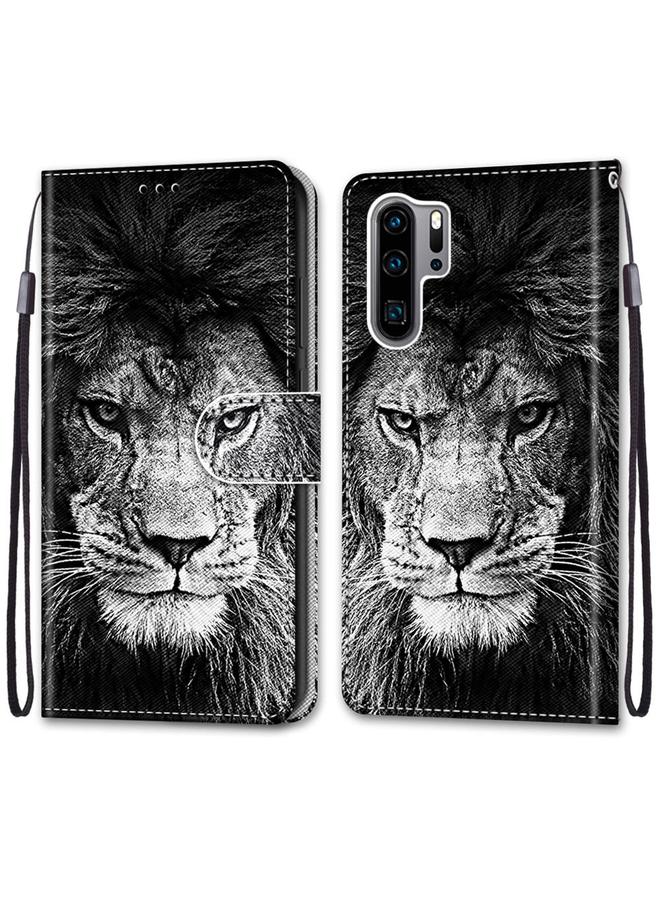 اس-توب جراب لهاتف Huawei P30 Pro، جراب جلدي من البولي يوريثان قابل للطي أفقيًا بتصميم متقاطع ملون مع حامل وفتحات للبطاقات ومحفظة وحبل تعليق - Image 2