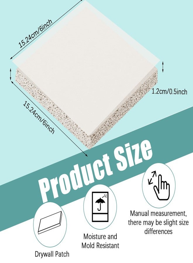 Amylove 4 Pieces Drywall Repair Panel Drywall Patch Panel Drywall Repair for Wall Repair (6" x 6" x 1/2") - Image 2