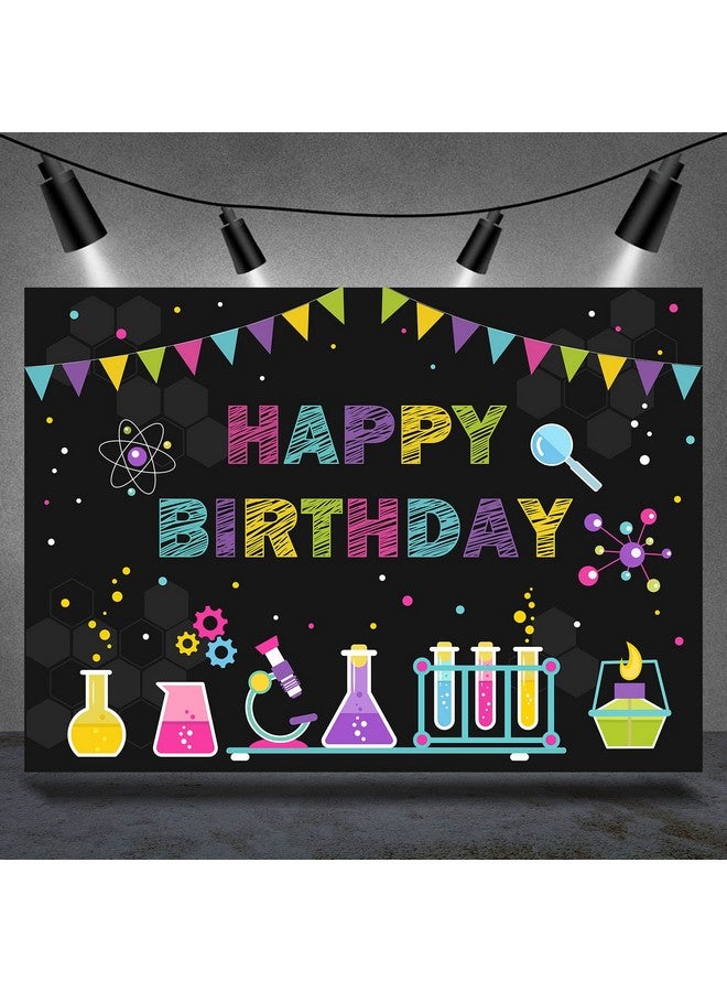 Rsuuinu Chemical Science Birthday Theme Backdrop Children Mad Science Fun Scientist Happy Birthday Photography Background Boys Girls Physical Chemical Experiments Party Banner Decorations 7X5Ft - Image 2