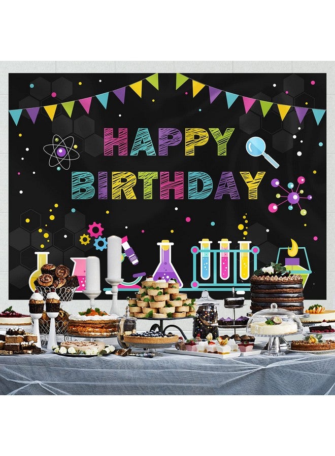 Rsuuinu Chemical Science Birthday Theme Backdrop Children Mad Science Fun Scientist Happy Birthday Photography Background Boys Girls Physical Chemical Experiments Party Banner Decorations 7X5Ft - Image 5