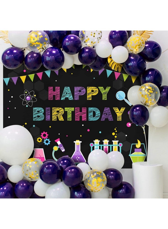 Rsuuinu Chemical Science Birthday Theme Backdrop Children Mad Science Fun Scientist Happy Birthday Photography Background Boys Girls Physical Chemical Experiments Party Banner Decorations 7X5Ft - Image 3