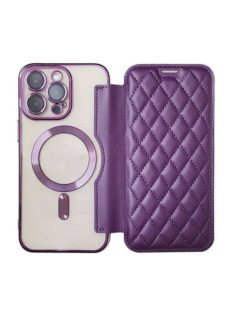 TEAM LUXURY iPhone 14 Pro Max Case Cover Wallet Compatible With Magsafe Magnetic Shockproof Translucent Back Slim Full Camera Len Screen Protective Flip Protector With Card Slot Leather Cover For 14 Pro Max  - Image 2