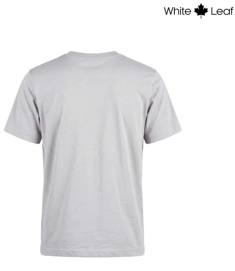 WHITE LEAF Men's Round Neck T-Shirt 1 Piece – 100% Combed Cotton Breathable Comfortable Casual Wear, Grey Melange - Image 4