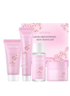 MOOYAM Sakura Travel Kit Moisturizing Whitening Facial Toner Cream Shrink Pores Oil Control Brightening Skin Care Gift Set  - Image 1
