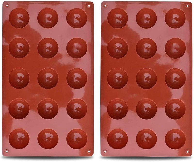 Topinon 15 Half Sphere Silicone Mould Tray for Cake Or Chocolate Ball Dome Shape (3.8 cm Diameter of Each Cavity, Multicolor) - Image 2