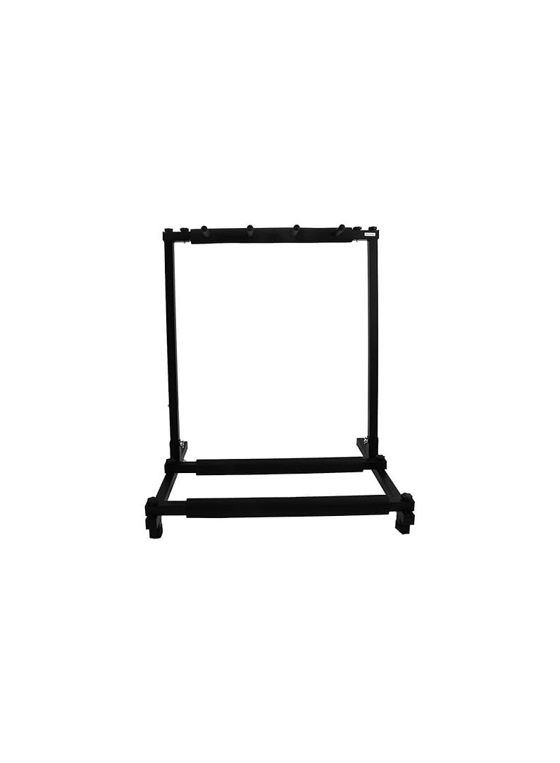 3-Way Guitar Stand Multistand Guitar Tripod Multiple Guitar Holder, Foldable with Wheels, Guitar Stand, Multi-Guitar Rack for Acoustic Guitar, Classical Guitar, Acoustic Bass, Electric Guitar,