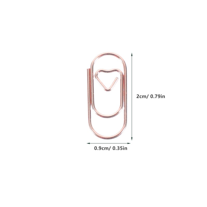 150 Pcs Small Rose Gold Heart Shaped Metal Paper Clips for Office School Filing Organization - Image 3