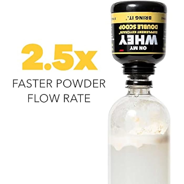 ONMYWHEY Protein Powder Container To Go - Travel Water Bottle Funnel For Mixes, Portable Pre Workout Supplement Containers & Dispenser Funnels, Mini Preworkout Supplements Holder Keychain Bottles - Image 5