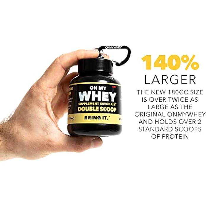ONMYWHEY Protein Powder Container To Go - Travel Water Bottle Funnel For Mixes, Portable Pre Workout Supplement Containers & Dispenser Funnels, Mini Preworkout Supplements Holder Keychain Bottles - Image 4