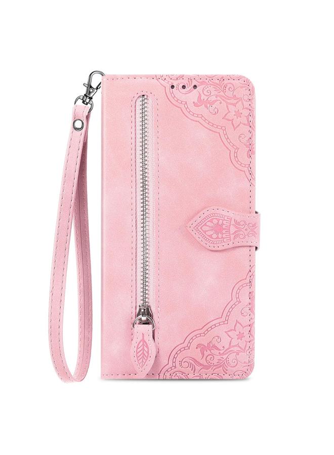 Zaboon Case For Huawei nova 13 Embossed Flower Zipper Leather Phone Case - Image 2