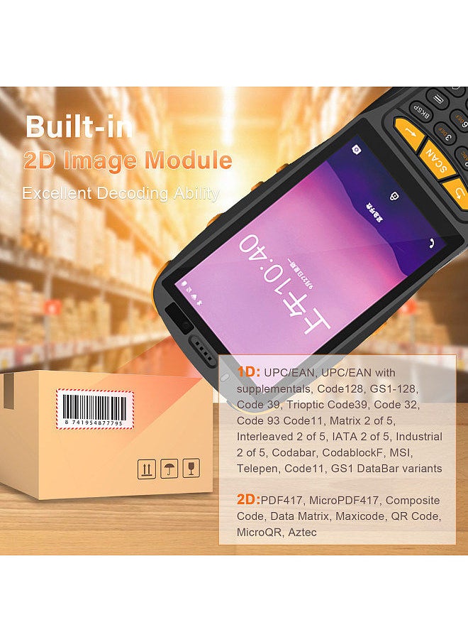 Generic Android 9.0 Barcode Scanner PDA Handheld POS Terminal Inventory Machine 1D/2D/QR Scanner with 4 Inch Touchscreen Support 2/3/3G WiFi BT Mobile Computer NFC Function  - Image 4