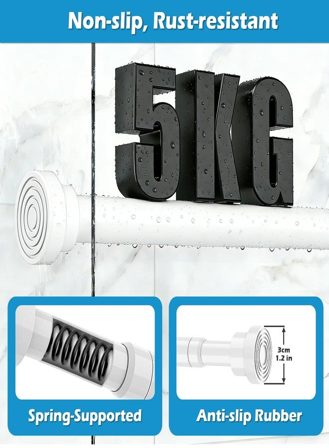 MOEROTER Spring Curtain Rod 33 to 56 Inch Adjustable White Curtain Rod No Drilling Non-Slip Expandable Tension Rod for Window, Doorway, Closet, Door, Wardrobe - Image 3