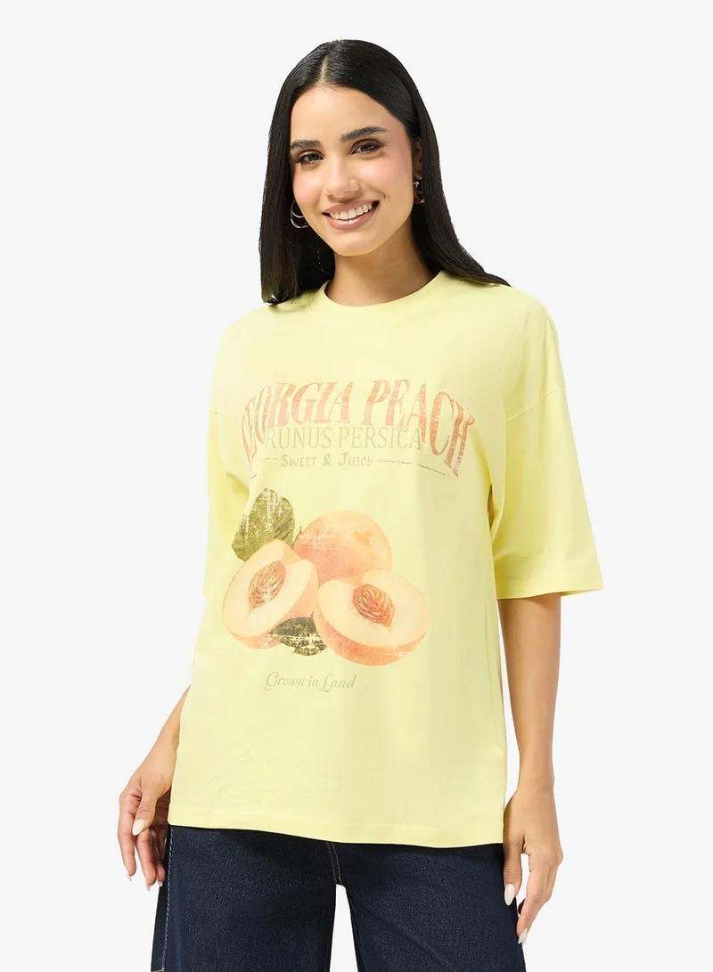 Ginger Cotton Oversize Graphic T-shirt