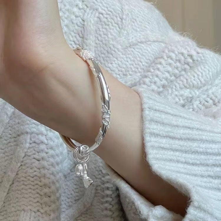 Sale Explosive Real Brocade Butterfly Heart Push-Pull Bracelet Women'S Flowers Like Brocade Niche Design For Girlfriend - Image 5