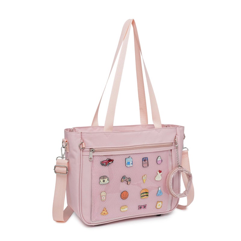 CHERRY SAUCE Tote bag Ita Bag Canvas Crossbody Shoulder Bag Backpack Kawaii Purses and Handbags with Pin Display - Image 2