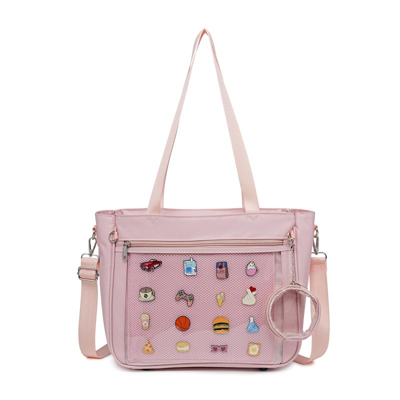 CHERRY SAUCE Tote bag Ita Bag Canvas Crossbody Shoulder Bag Backpack Kawaii Purses and Handbags with Pin Display - Image 1