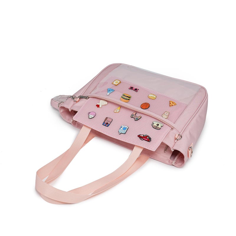 CHERRY SAUCE Tote bag Ita Bag Canvas Crossbody Shoulder Bag Backpack Kawaii Purses and Handbags with Pin Display - Image 4