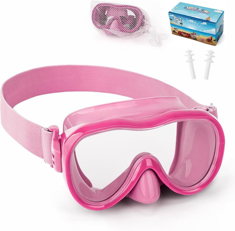 Wave Kids Swim Goggles 180° Snorkel Diving Mask with Nose Cover, Anti-Fog Kids Swimming Goggles with Elastic Fabric Strap for Kids Boys Girls - Image 1