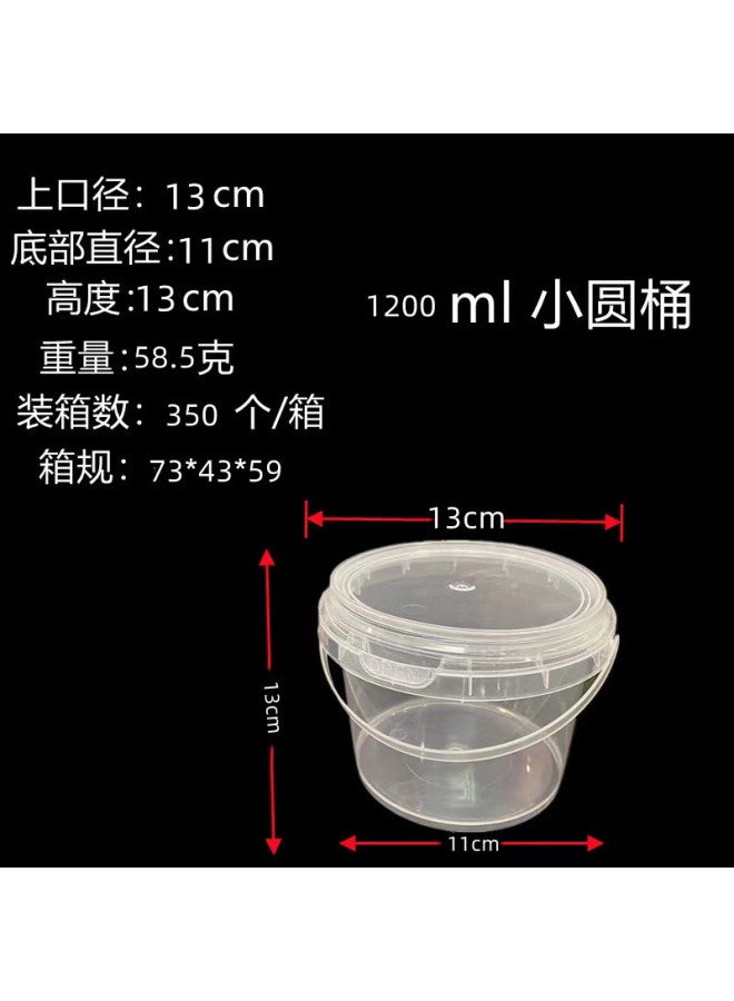 Food Grade Pp Transparent Plastic Round Barrel Goo Card Packaging Barrel Storage Barrel Ice Powder Milk Tea Fruit Tea Barrel Small Square Barrel - Image 1