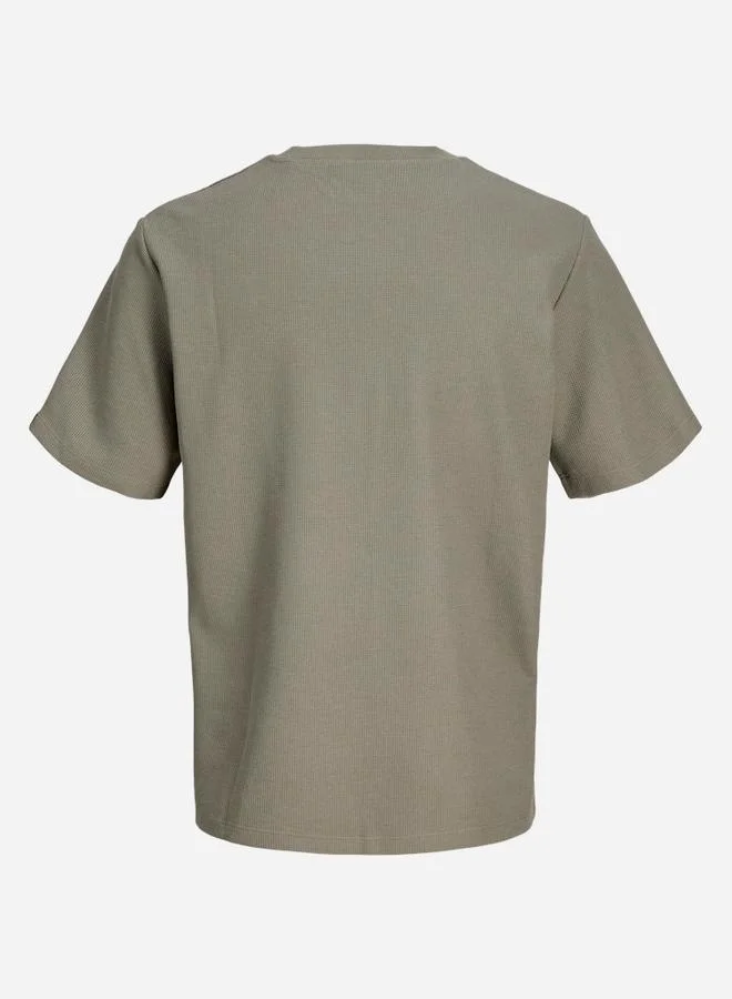 JACK & JONES Grey Crew Neck Badge Detail T-Shirt